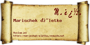 Marischek Életke névjegykártya